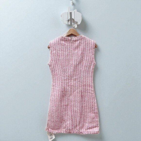 NWT J.ING Jing Pink Tweed Sleeveless Mini Dress - Picture 11 of 12